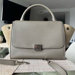 Celine Smooth Calfskin Suede Trapeze Bag